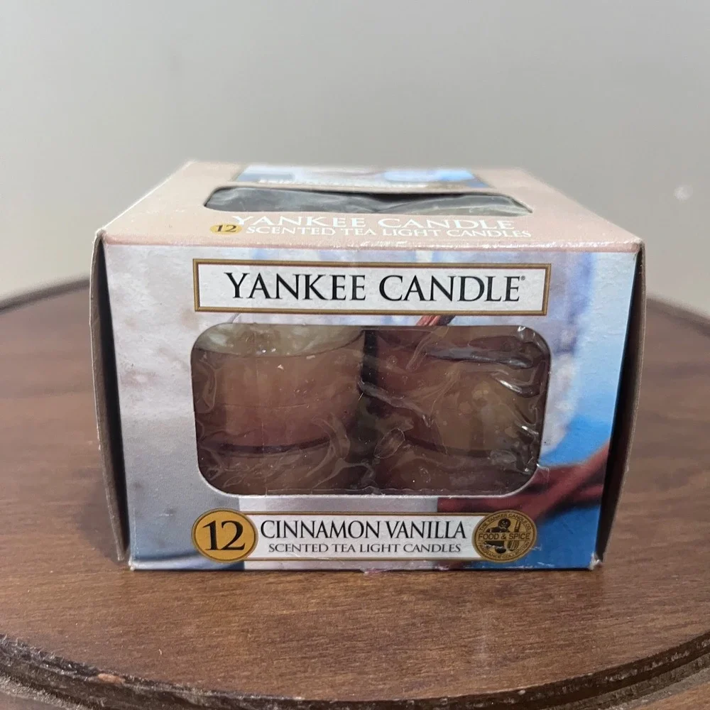 Vtg Yankee Candle Cinnamon Vanilla Scented Tea Light Candles Food & Spice 11ct